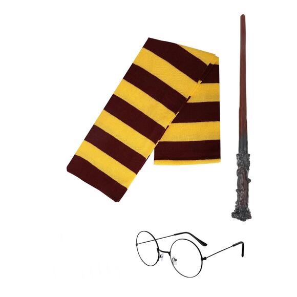 Wizard Harry Halloween Costume Accessories Set Magic wand scarf glasses cosplay - Picture 1 of 3